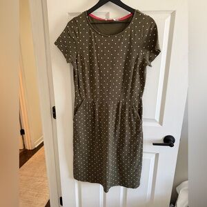 Boden Olive Polka Dot Mini Dress